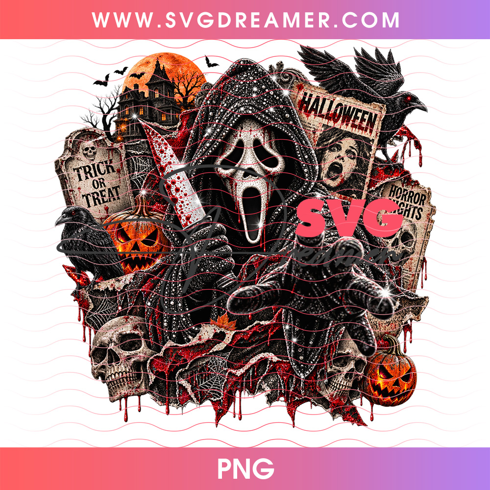 Ghostface Retro Halloween Badges Jack O Lantern Horror PNG, Vintage Trick Or Treat Slasher Comic Art PNG Shirt Design 2 Ghostface Retro Halloween Badges Jack O Lantern Horror PNG, Vintage Trick Or Treat Slasher Comic Art PNG Shirt Design