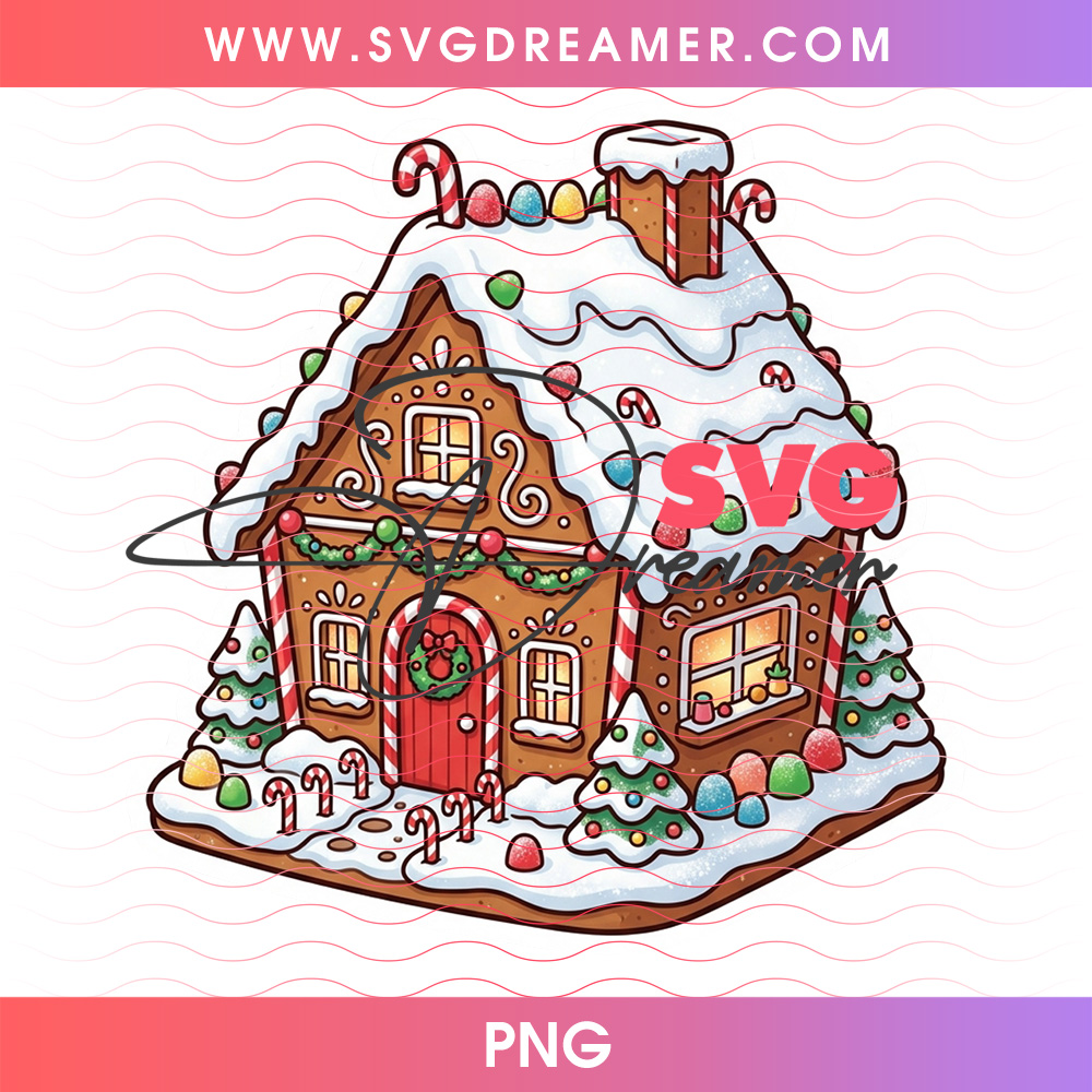 Gingerbread House Candy Canes Gumdrops Sugar Snow Roof PNG, Sweet Christmas Village Holiday Bakery PNG Shirt Design 2 Gingerbread House Candy Canes Gumdrops Sugar Snow Roof PNG, Sweet Christmas Village Holiday Bakery PNG Shirt Design