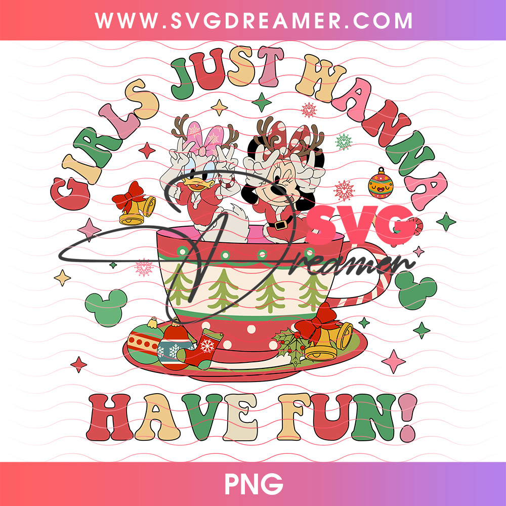 Girls Just Wanna Have Fun Daisy Minnie Reindeer Horns PNG, Holiday Teacup Ride Festive Besties PNG Shirt Design 2 Girls Just Wanna Have Fun Daisy Minnie Reindeer Horns PNG, Holiday Teacup Ride Festive Besties PNG Shirt Design
