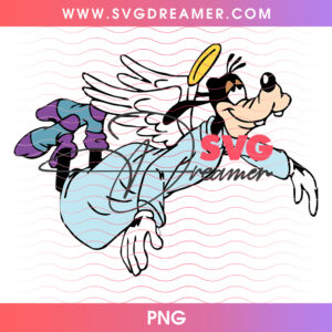 Goofy Christmas Angel Wings Flying Holiday Magic PNG
