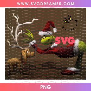 Grinch Putting Reindeer Horns On Max Tumbler Wrap 20oz PNG