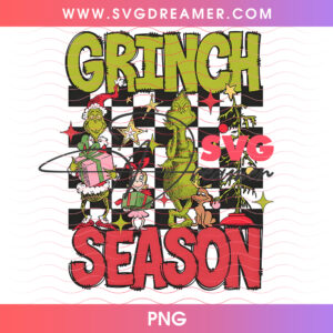 Grinch Season Checkered Tree Whoville Gang Png PNG
