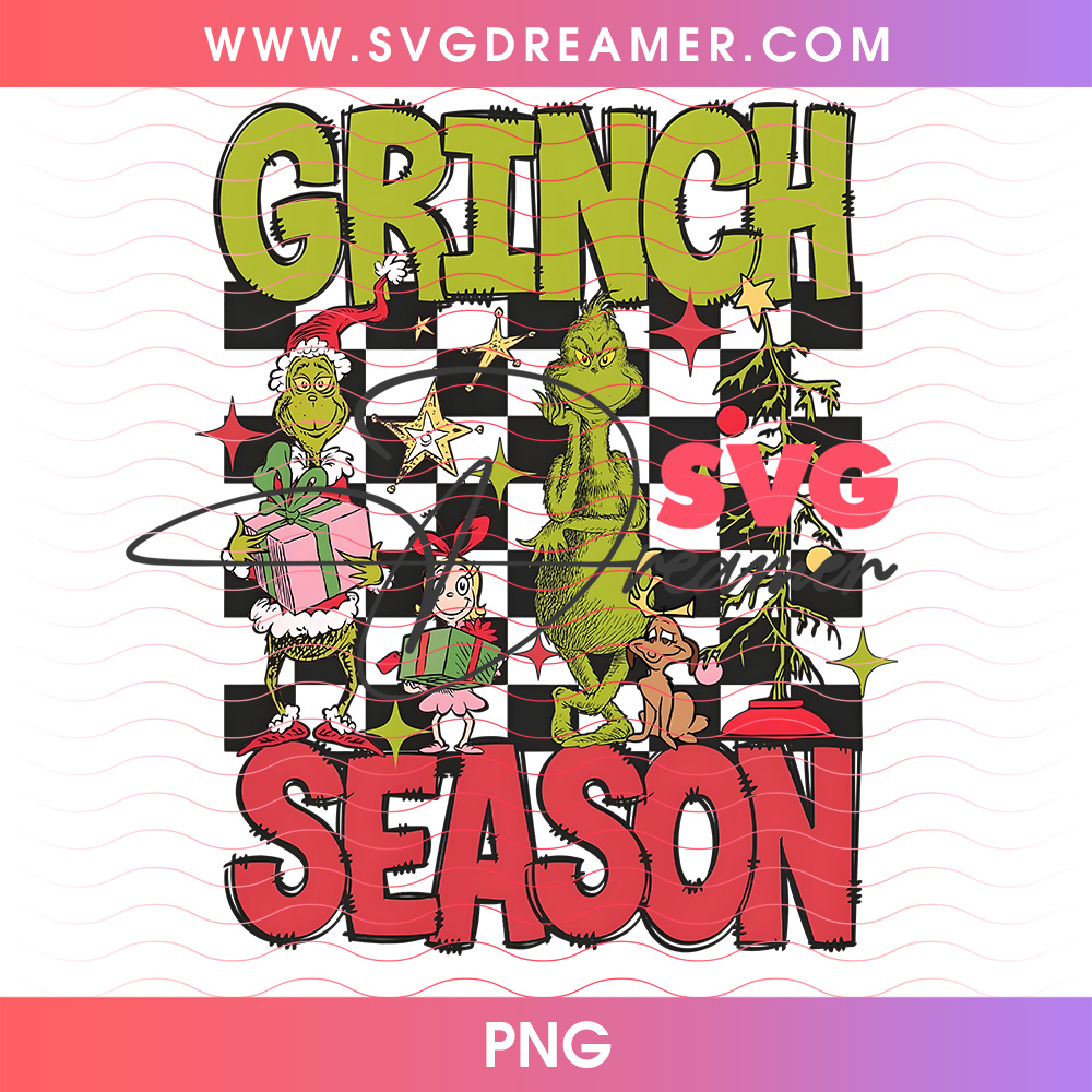 Grinch Season Checkered Tree Whoville Gang Png PNG 2 Grinch Season Checkered Tree Whoville Gang Png PNG