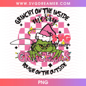 Grinchy On Inside Bougie On Outside Retro Png PNG