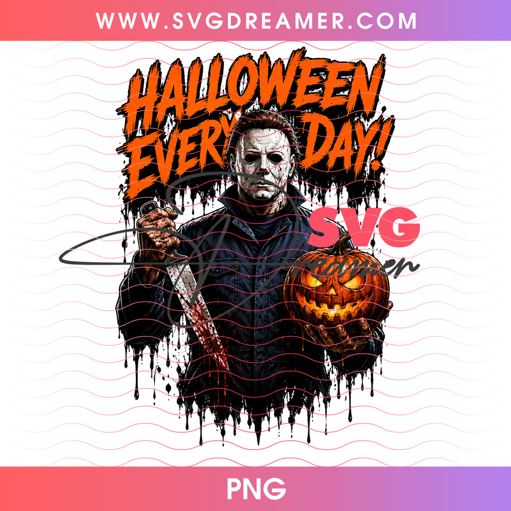 Halloween Every Day Michael Myers Flaming Pumpkin Bloody Knife PNG, Bold Horror Slasher Movie Pumpkin Patch Splatter PNG Shirt Design 2 Halloween Every Day Michael Myers Flaming Pumpkin Bloody Knife PNG, Bold Horror Slasher Movie Pumpkin Patch Splatter PNG Shirt Design