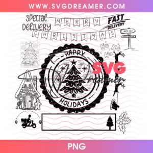 Happy Holidays Fast Delivery Christmas Seal Png PNG