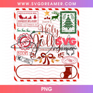 Have A Holly Jolly Christmas Ribbon Bow Tag Png PNG