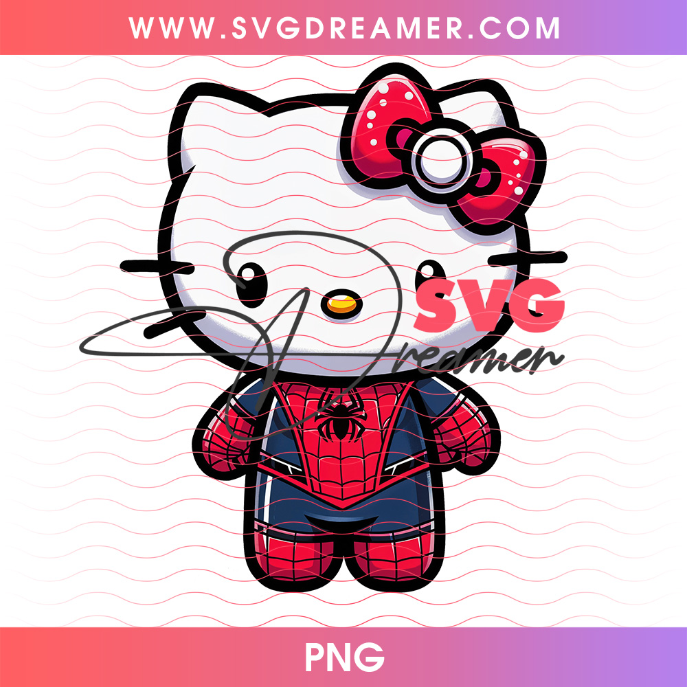 Hello Kitty Spider-Man Costume SVG PNG, Cute Superhero Kitty Clip Art Cut File 2 Hello Kitty Spider-Man Costume SVG PNG, Cute Superhero Kitty Clip Art Cut File