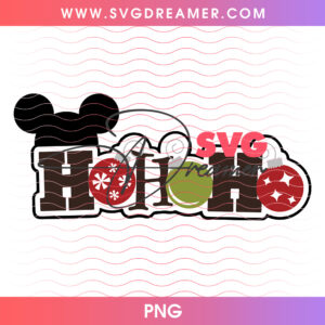 Ho Ho Ho Mickey Mouse Ears Snowflake Reindeer Typography PNG