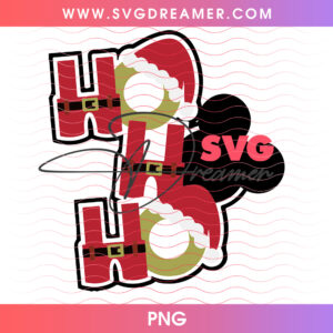 Ho Ho Ho Santa Suit Letters Mickey Mouse Ears Christmas PNG