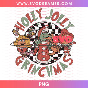 Holly Jolly Grinchmas Checkered Whoville Kids Png PNG