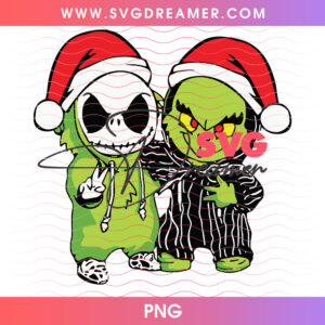 Jack Skellington And Grinch Christmas Besties Png PNG