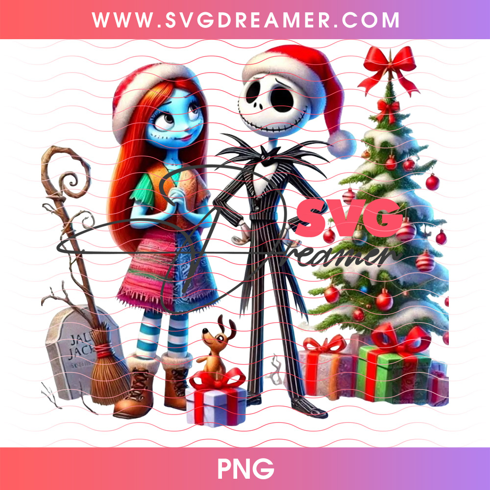 Jack Skellington Sally And Zero Beside Christmas Tree PNG, Nightmare Before Christmas Festive Spooky Scene PNG Shirt Design 2 Jack Skellington Sally And Zero Beside Christmas Tree PNG, Nightmare Before Christmas Festive Spooky Scene PNG Shirt Design