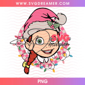 Jessie Toy Story Pink Checkered Wreath Christmas PNG, Disney Cowgirl Jessie Santa Hat Holiday PNG Shirt Design