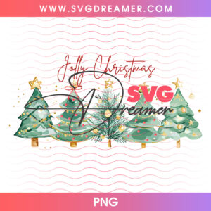 Jolly Christmas Row Watercolor Evergreen Pine Trees PNG, Minimalist Forest Holiday Winter Landscape PNG Shirt Design