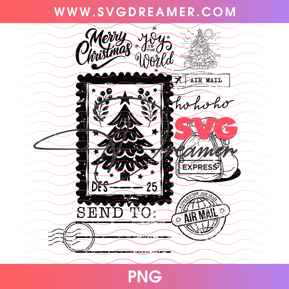 Joy To The World Christmas Tree Postage Stamp Png PNG 2 Joy To The World Christmas Tree Postage Stamp Png PNG