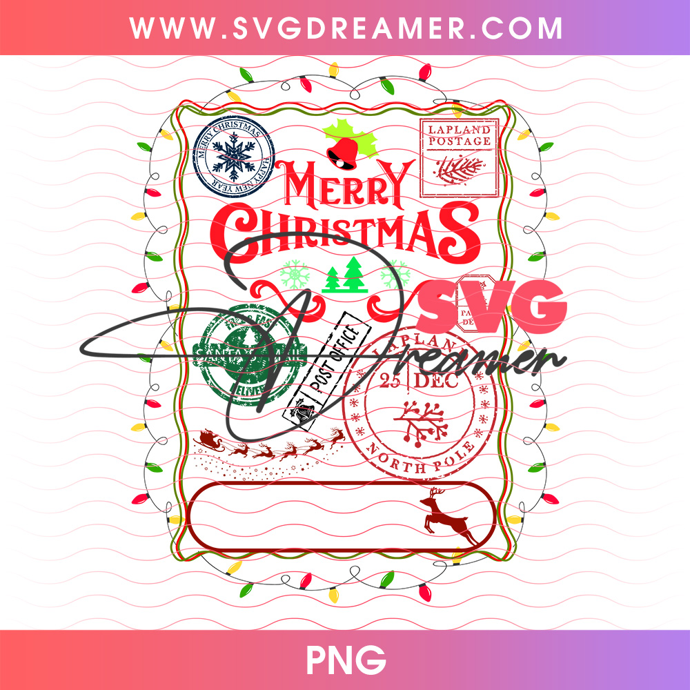 Lapland North Pole Postal Merry Christmas Tag Png PNG 2 Lapland North Pole Postal Merry Christmas Tag Png PNG