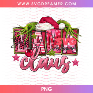 Mama Claus Buffalo Plaid Pattern Grinch Hands Png PNG