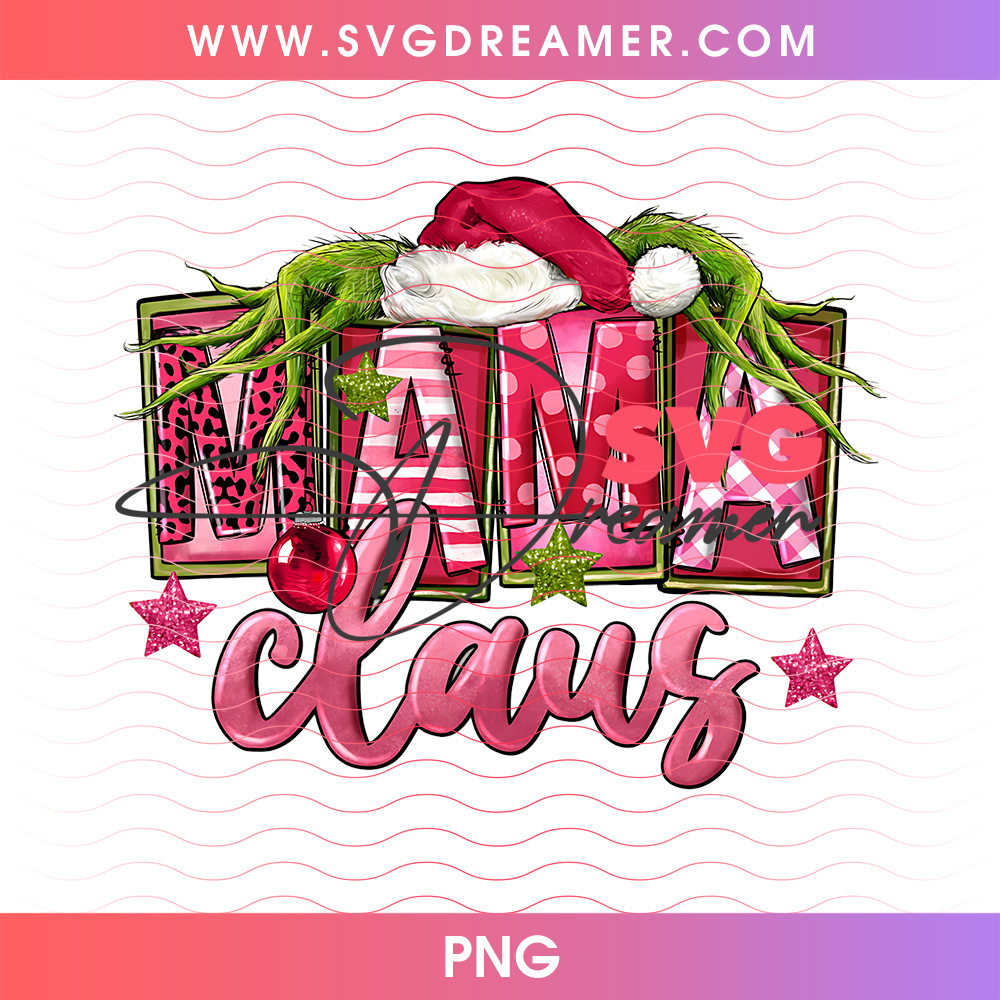 Mama Claus Buffalo Plaid Pattern Grinch Hands Png PNG 2 Mama Claus Buffalo Plaid Pattern Grinch Hands Png PNG