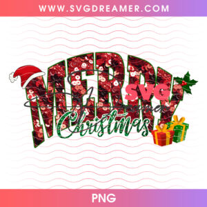 Merry Christmas Curved Buffalo Plaid Typography Santa Hat PNG, Rustic Lumberjack Holiday Winter Lettering PNG Shirt Design