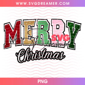 Merry Christmas Glitter Sparkle PNG Shirt Design