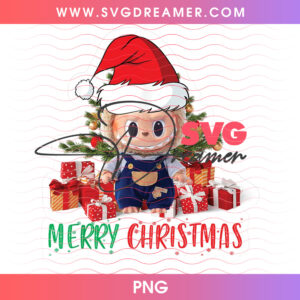 Merry Christmas Labubu Santa Tree Gifts PNG, Cute Monster Holiday Celebration Artwork PNG Shirt Design