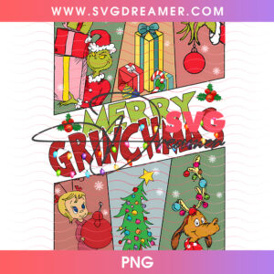 Merry Grinchmas Whoville Comic Panel Character Png PNG