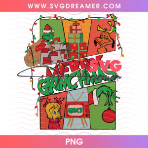 Merry Grinchmas Wrapped Presents Whoville Box Png PNG