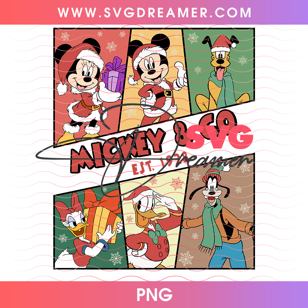 Mickey And Co Est 1928 Christmas Squad Comic Grid PNG, Vintage Disney Friends Holiday Panels PNG Shirt Design 2 Mickey And Co Est 1928 Christmas Squad Comic Grid PNG, Vintage Disney Friends Holiday Panels PNG Shirt Design