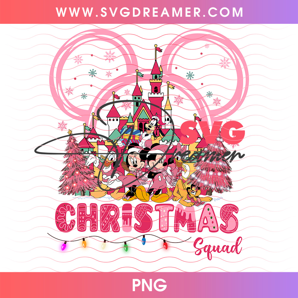 Mickey And Friends Pink Christmas Squad Castle PNG, Disney Pink Christmas Squad Vacation PNG Shirt Design 2 Mickey And Friends Pink Christmas Squad Castle PNG, Disney Pink Christmas Squad Vacation PNG Shirt Design