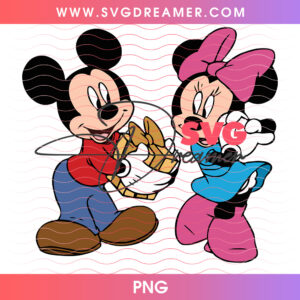 Mickey And Minnie Mouse Exchanging Christmas Presents PNG