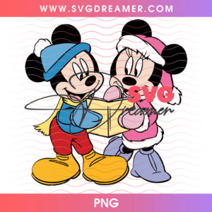 Mickey And Minnie Mouse Winter Carolers Holiday Song PNG