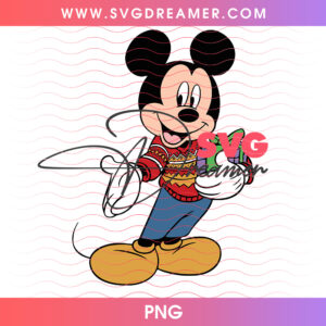 Mickey Mouse Holiday Sweater Christmas Gift Box PNG
