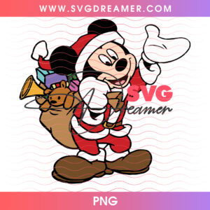 Mickey Mouse Santa Claus Sack Of Christmas Toys PNG