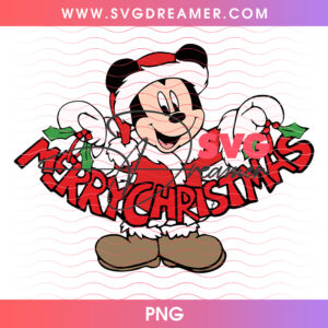 Mickey Mouse Santa Merry Christmas Banner Holiday PNG