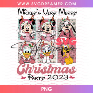 Mickeys Very Merry Christmas Party 2023 Pink PNG, Disney Christmas Party Holiday Frames PNG Shirt Design