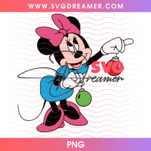 Minnie Mouse Holding Christmas Tree Bauble Ornaments PNG