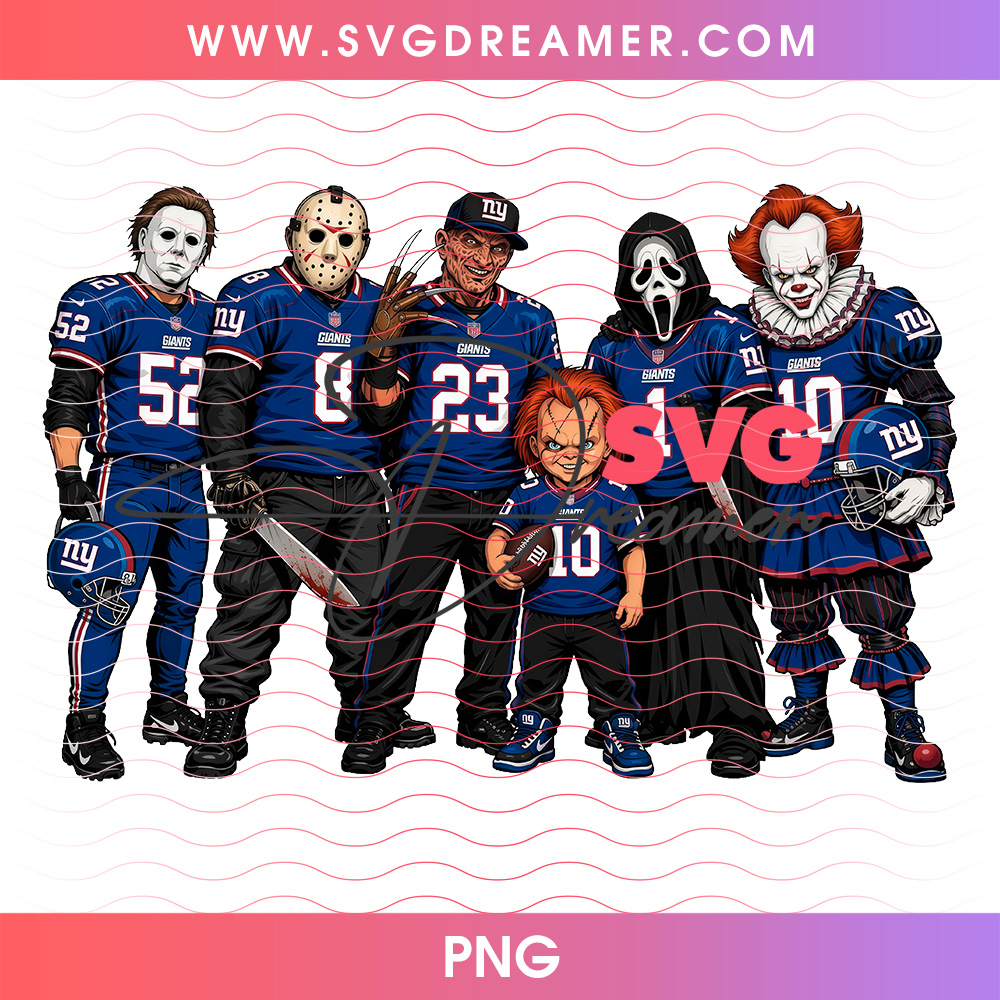 New York Giants Football Horror Movie Slasher Squad PNG, Halloween Game Day Giants Chucky Michael Freddy Jason PNG Shirt Design 2 New York Giants Football Horror Movie Slasher Squad PNG, Halloween Game Day Giants Chucky Michael Freddy Jason PNG Shirt Design