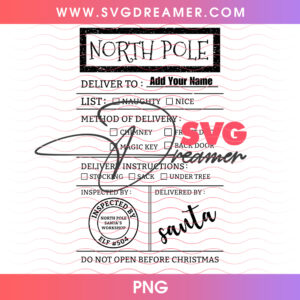 North Pole Delivery Checklist Santa Approved Png PNG