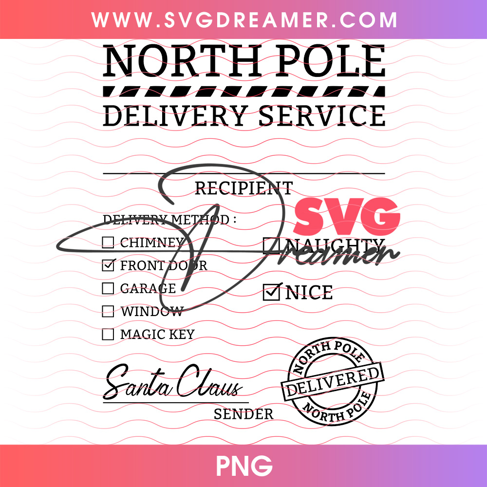North Pole Delivery Service Santa Claus Recipient Png PNG 2 North Pole Delivery Service Santa Claus Recipient Png PNG