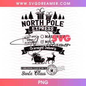 North Pole Express Overnight Delivery Pine Crest Png PNG