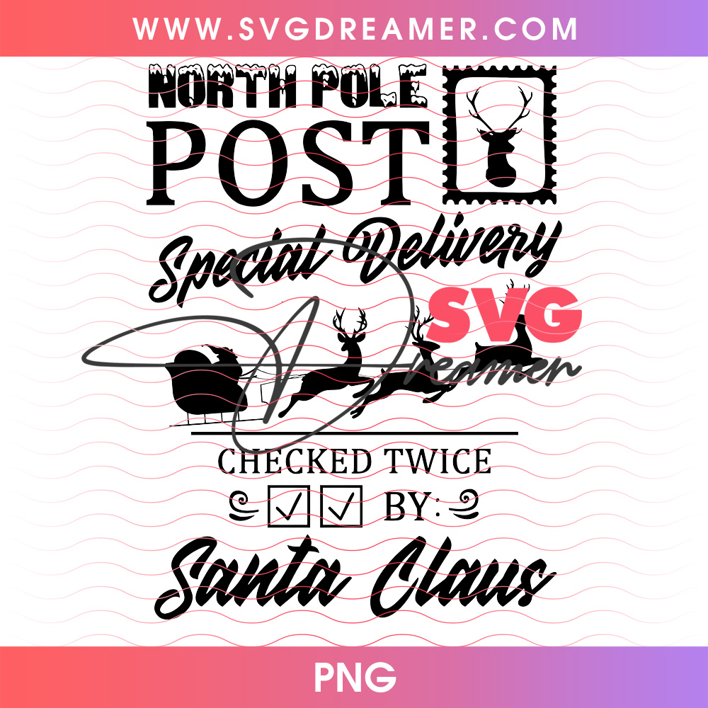 North Pole Post Special Delivery Santa Claus Png PNG 2 North Pole Post Special Delivery Santa Claus Png PNG