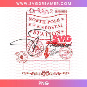 North Pole Postal Station Express Delivery Tag Png PNG