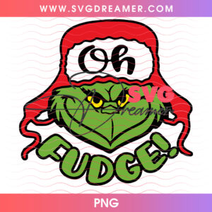 Oh Fudge Grinch Face Christmas Holiday Png PNG