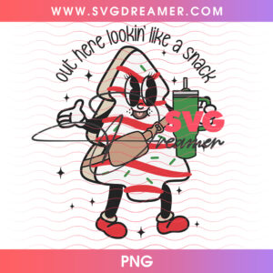 Out Here Lookin Like A Snack Funny Peppermint Candy PNG, Retro Cartoon Holiday Mascot Drink PNG Shirt Design