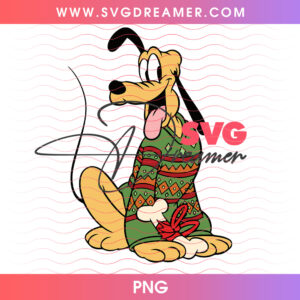 Pluto Dog Fair Isle Christmas Sweater Holiday Cheer PNG