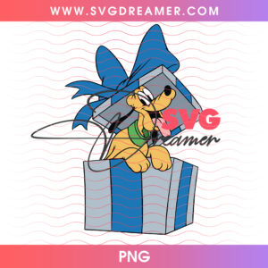 Pluto Dog Surprise Christmas Gift Box Holiday PNG