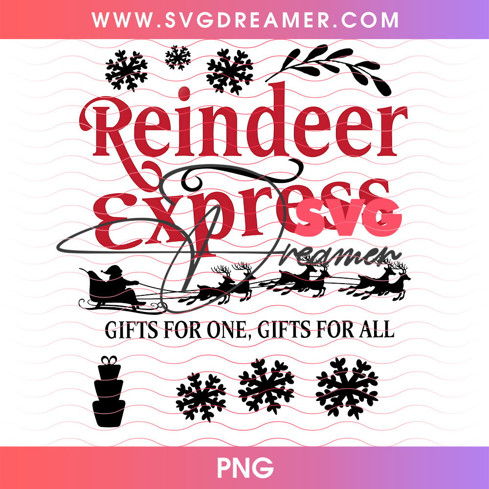 Reindeer Express Gifts For One Gifts For All Png PNG 2 Reindeer Express Gifts For One Gifts For All Png PNG
