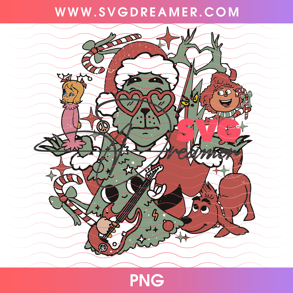 Rockstar Grinch Guitar Christmas Band Png PNG 2 Rockstar Grinch Guitar Christmas Band Png PNG