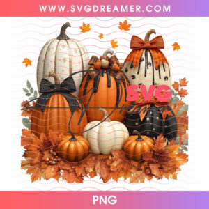 Rustic Autumn Pumpkin Stack Buffalo Plaid Bow Maple Leaves PNG, Farmhouse Thanksgiving Fall Harvest Gathering PNG Shirt Design